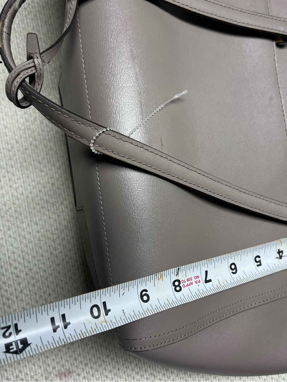 Tory Burch Parker Saffiano Leather Tote Shoulder Bag Greige 10008011 Dust Storm - Picture 4 of 7